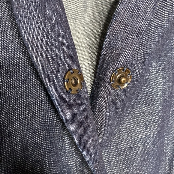 Tomas Maier Denim Snap Shirt Dress with‎ Patch Pockets - Picture 3 of 6